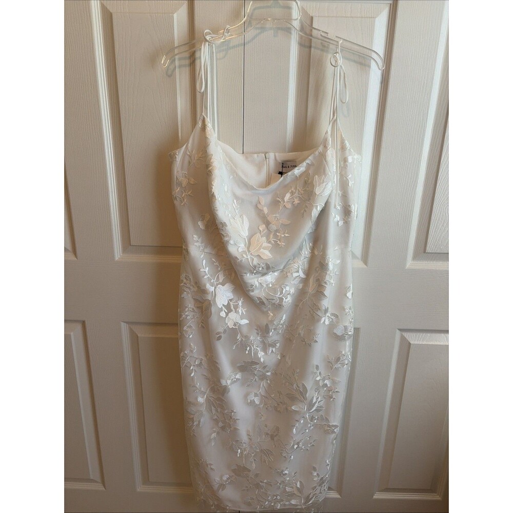 Park & Fifth Madison Bridal Newlywed White Lena Lace Midi Dress NWTs size 2x